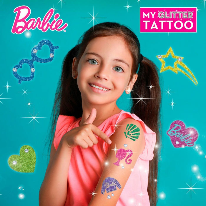 Tatuajes Temporales Barbie My Glitter Tattoo Purpurina 20 Piezas