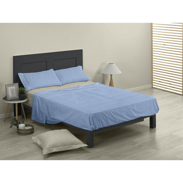 Juego de Sábanas Alexandra House Living Estelia Azul Cama de 160 4 Piezas