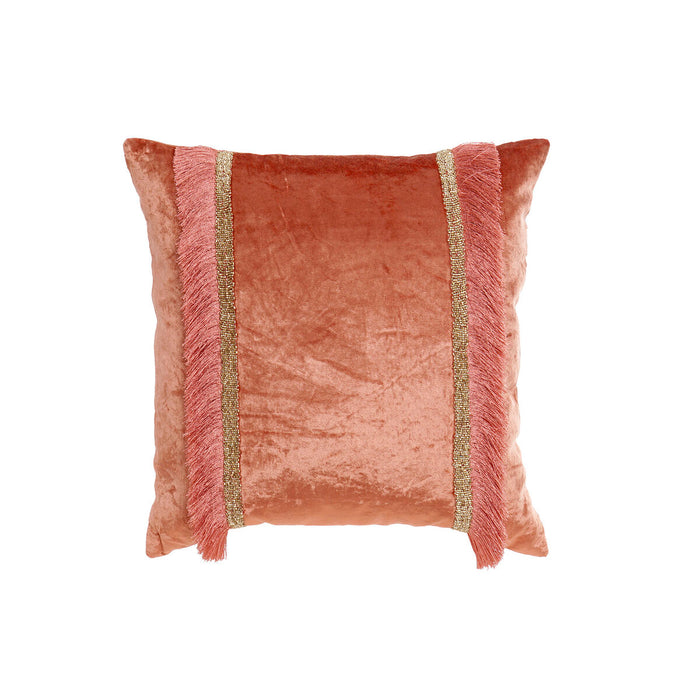 Cojín DKD Home Decor Coral Cuadrada Flecos 45 x 10 x 45 cm