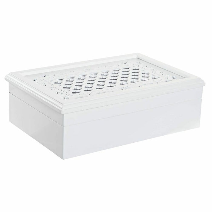 Caja-Joyero DKD Home Decor Relojes 29 x 20 x 9,5 cm Cristal Lila Blanco Madera MDF