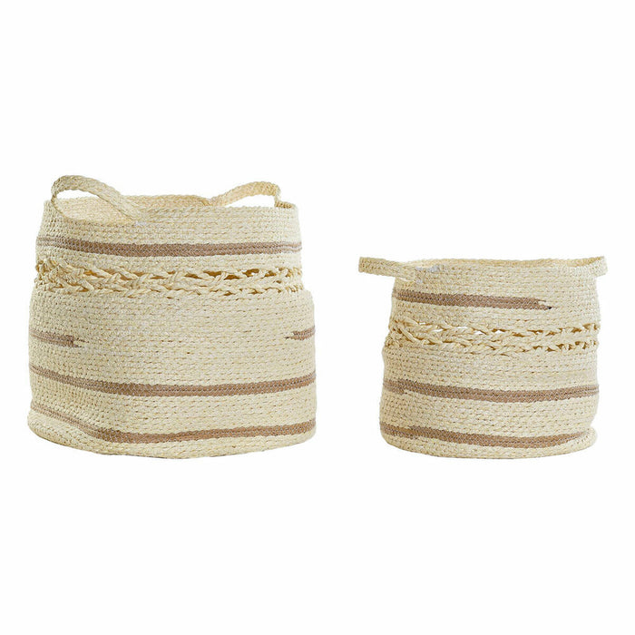 Juego de Cestas DKD Home Decor Natural Fibra (2 pcs) (40 x 40 x 34 cm)