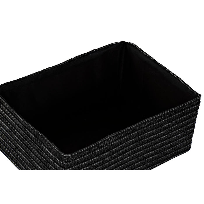 Juego de Cestas DKD Home Decor 41 x 30 x 18 cm Negro Blanco Polipropileno