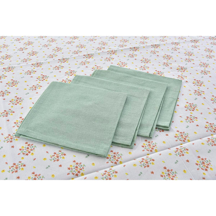 Set de mantelería DKD Home Decor Flores 150 x 250 x 0,5 cm Verde