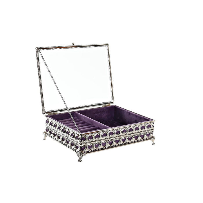 Caja-Joyero DKD Home Decor Cristal Metal (24 x 18 x 7 cm)