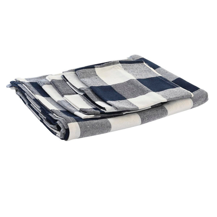 Mantel y servilletas DKD Home Decor 250 x 150 x 0,5 cm Azul Blanco