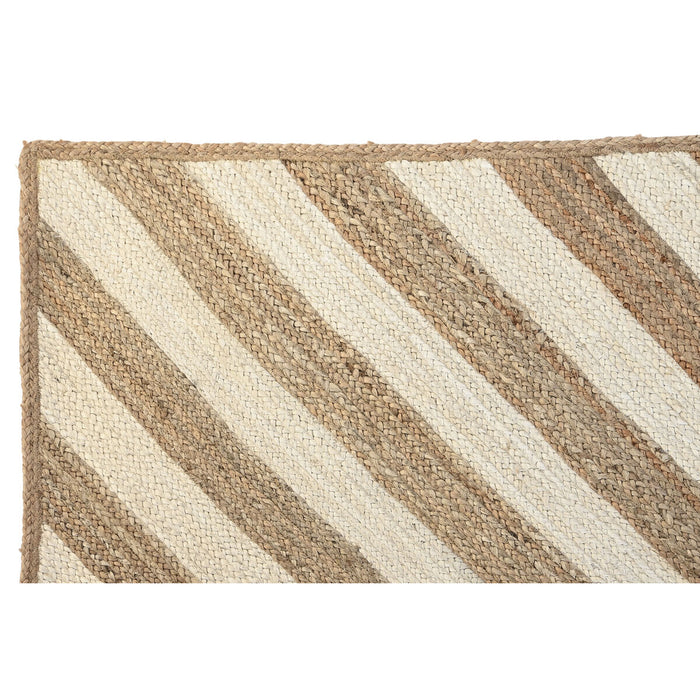 Alfombra DKD Home Decor Scandi Blanco Marrón claro Jute (160 x 230 x 1 cm)