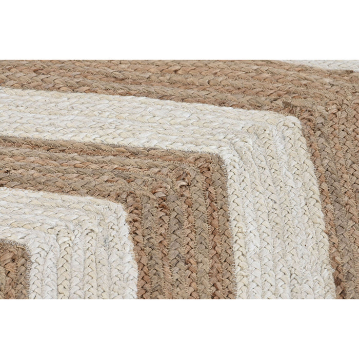 Alfombra DKD Home Decor Scandi Blanco Marrón claro Jute (160 x 230 x 1 cm)