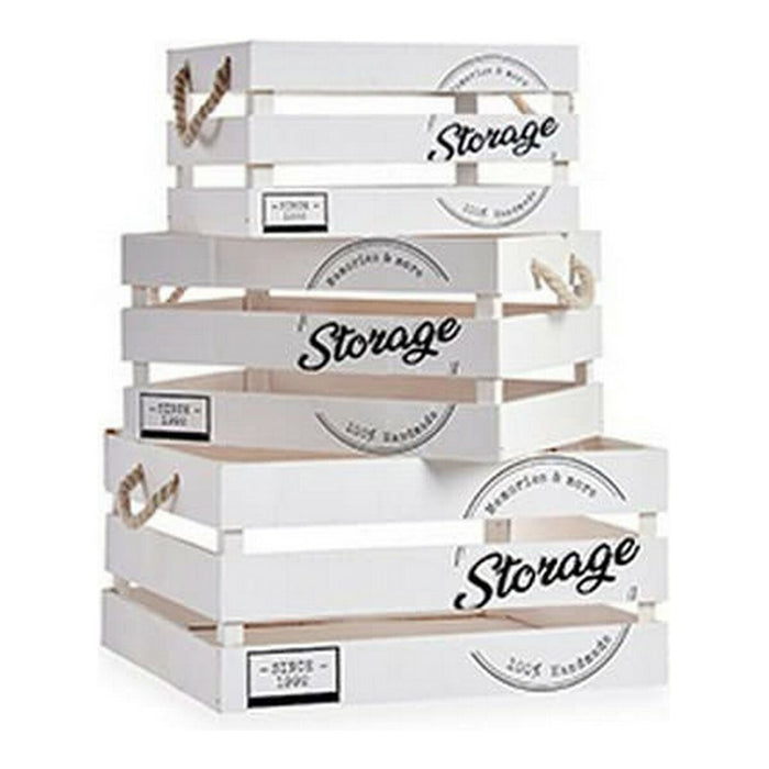 Juego de Cajas Decorativas Storage Blanco 30 x 20 x 40 cm