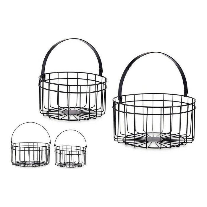 Cesta Negro Metal 25 x 27 x 25 cm (2 pcs)