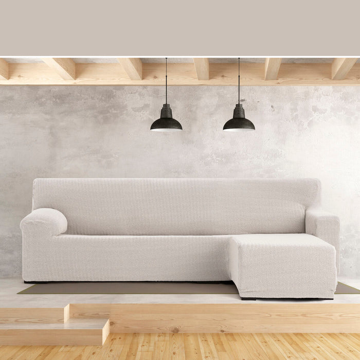 Funda para chaise longue de brazo corto derecho Eysa JAZ Blanco 120 x 120 x 360 cm