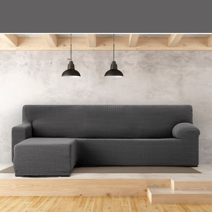 Funda para chaise longue de brazo corto izquierdo Eysa JAZ Gris oscuro 120 x 120 x 360 cm