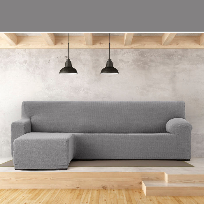 Funda para chaise longue de brazo corto izquierdo Eysa JAZ Gris 120 x 120 x 360 cm