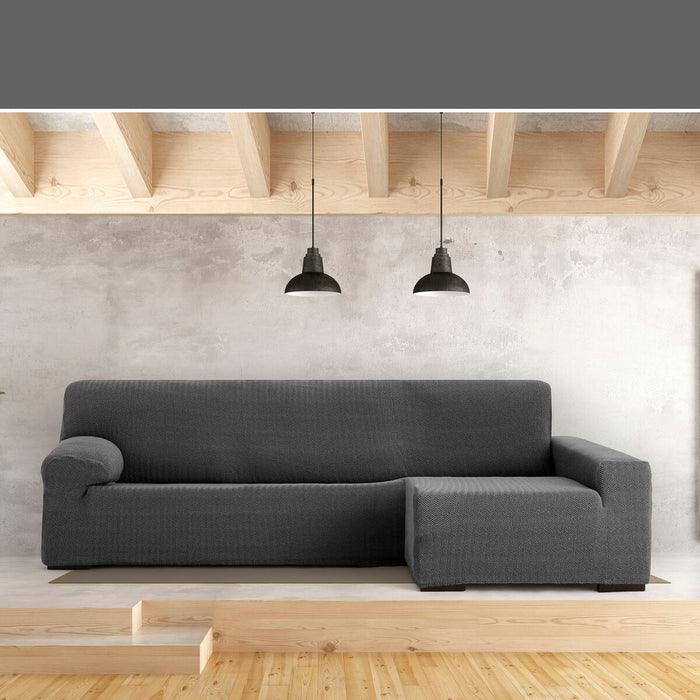 Funda para chaise longue de brazo largo derecho Eysa JAZ Gris oscuro 180 x 120 x 360 cm