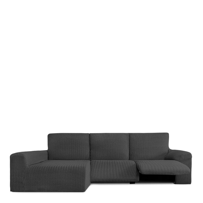 Funda para chaise longue de brazo largo izquierdo Eysa JAZ Gris oscuro 180 x 120 x 360 cm