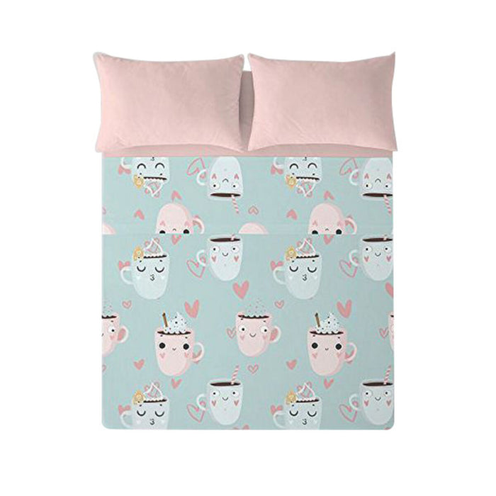 Sábana Encimera Costura Funny Cups 160 x 270 cm (Cama de 90)