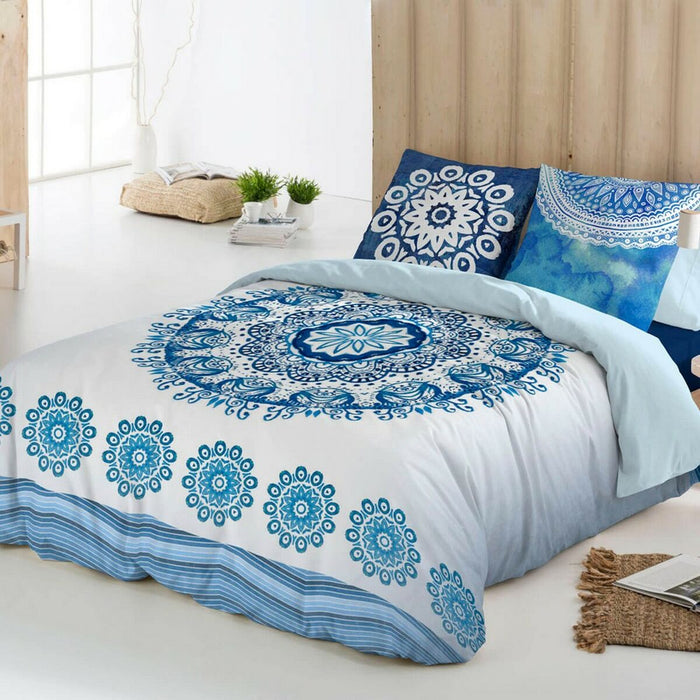 Funda Nórdica Costura Greek Indigo Cama de 180 Cama de 150 (260 x 220 cm)