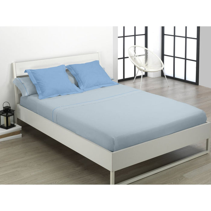 Juego de Sábanas Alexandra House Living Azul Celeste Cama de 150 3 Piezas