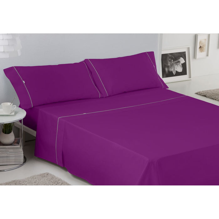 Juego de Sábanas Alexandra House Living Morado Cama de 200 4 Piezas