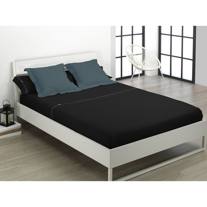 Juego de Sábanas Alexandra House Living Negro Cama de 105 3 Piezas