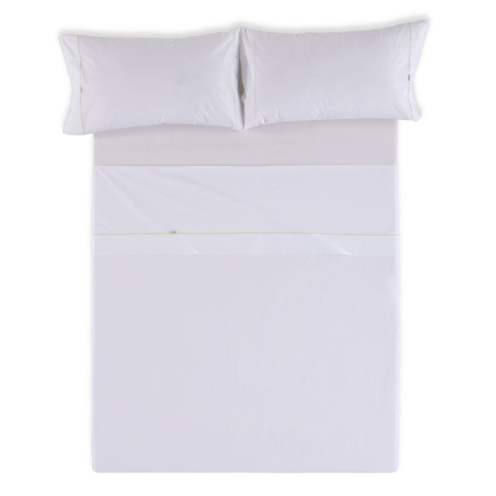 Juego de Sábanas Alexandra House Living Blanco Cama de 150 4 Piezas