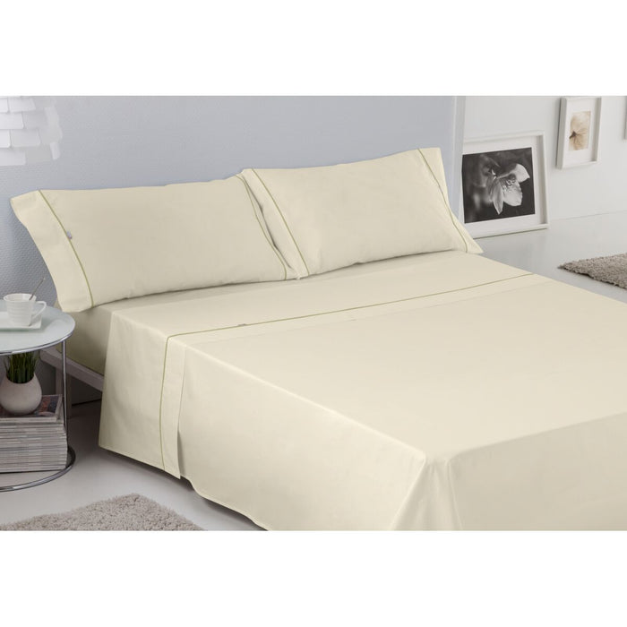 Juego de Sábanas Alexandra House Living Crema Cama de 150/160 4 Piezas