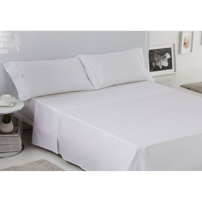 Juego de Sábanas Alexandra House Living Blanco Cama de 150 4 Piezas