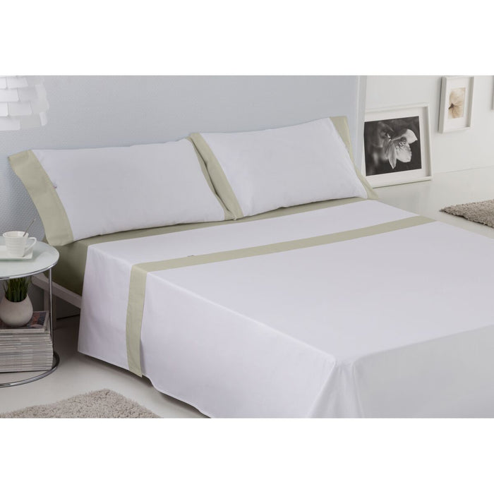 Juego de Sábanas Alexandra House Living Blanco Cama de 160 4 Piezas