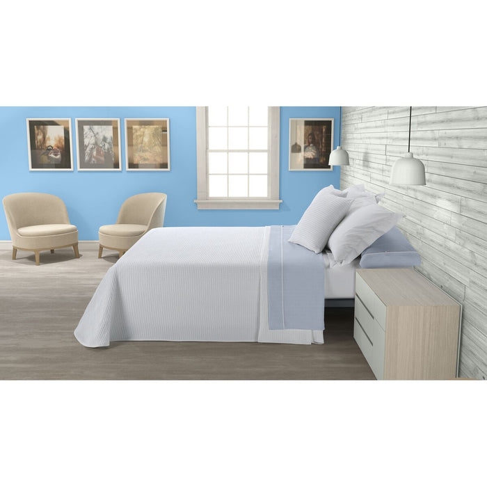 Juego de Sábanas Alexandra House Living Greta Azul Cama de 105 3 Piezas