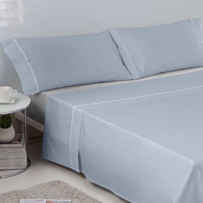 Juego de Sábanas Alexandra House Living Greta Azul Cama de 150 4 Piezas