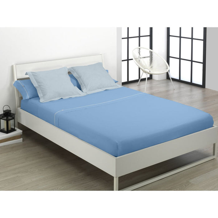 Juego de Sábanas Alexandra House Living Azul claro Cama de 160 4 Piezas