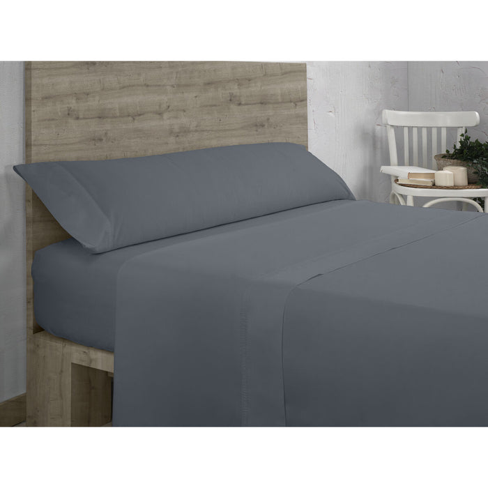 Juego de Sábanas Alexandra House Living Gris oscuro Cama de 105