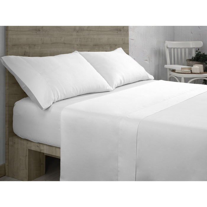 Juego de Sábanas Alexandra House Living QUTUN Blanco Cama de 105 3 Piezas