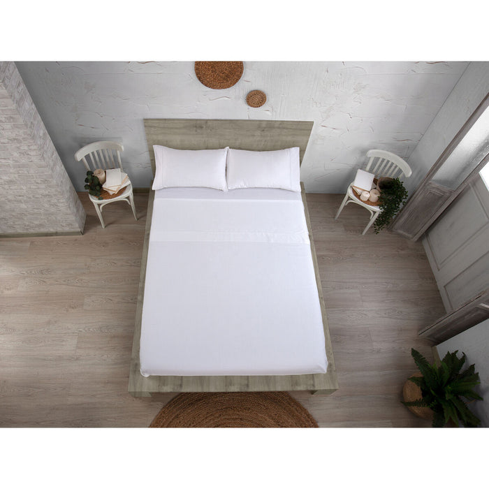 Juego de Sábanas Alexandra House Living QUTUN Blanco Cama de 105 3 Piezas