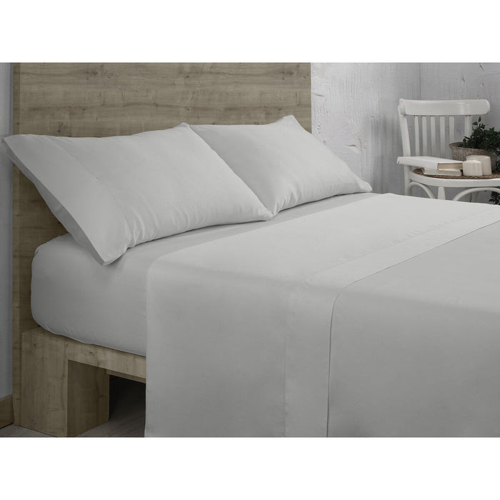 Juego de Sábanas Alexandra House Living QUTUN Gris Perla Cama de 135/140 3 Piezas