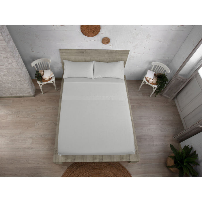 Juego de Sábanas Alexandra House Living QUTUN Gris Perla Cama de 135/140 3 Piezas