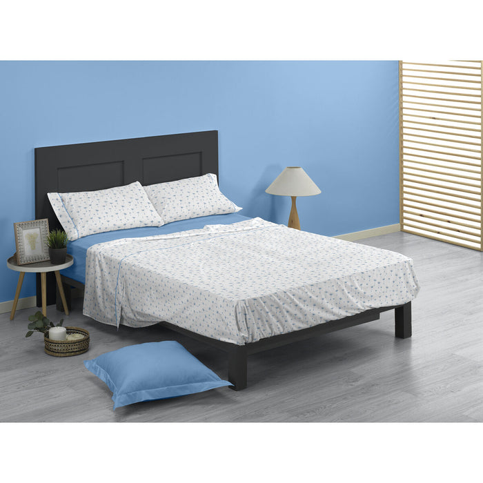 Juego de Sábanas Alexandra House Living Estelia Azul Cama de 135/140 3 Piezas