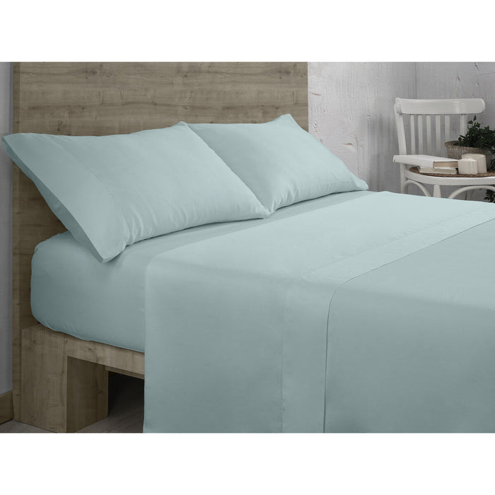 Juego de Sábanas Alexandra House Living QUTUN Azul claro Cama de 105 3 Piezas