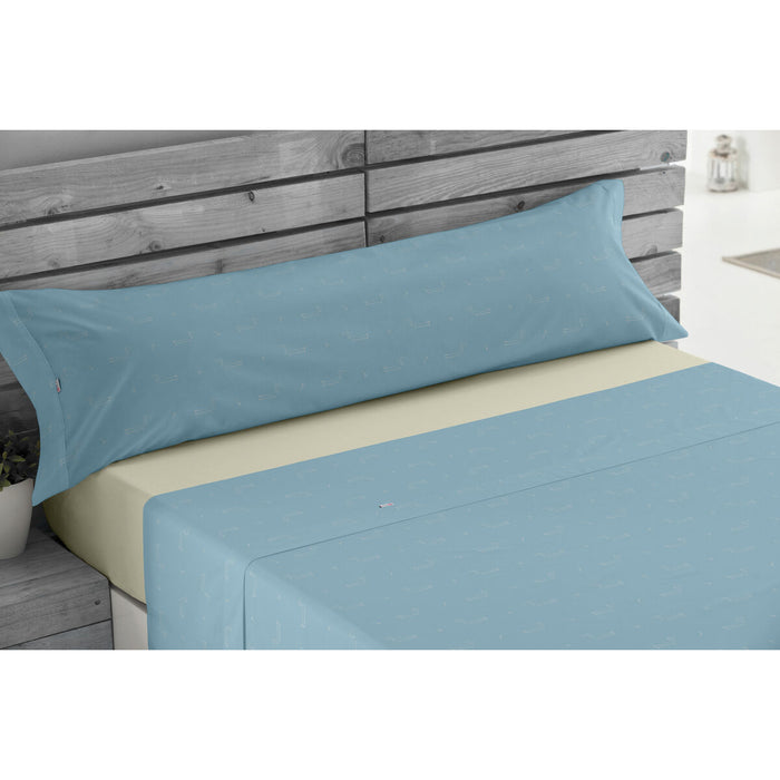 Juego de Sábanas Alexandra House Living Cuca Azul Cama de 90 3 Piezas