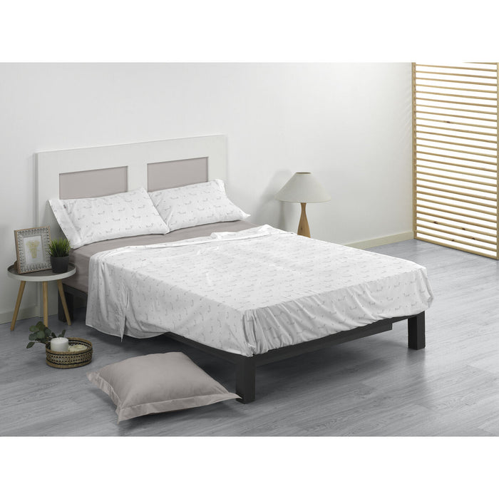 Juego de Sábanas Alexandra House Living Cuca Gris Cama de 180 4 Piezas