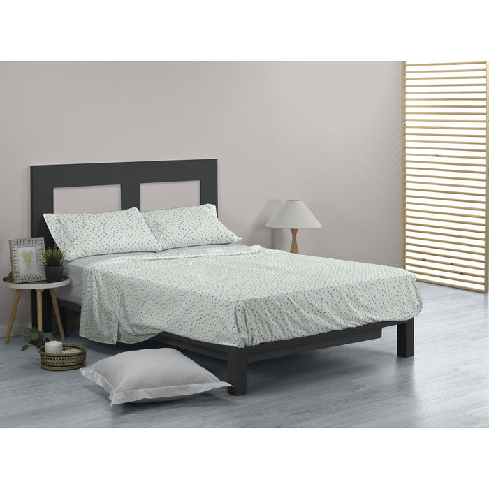 Juego de Sábanas Alexandra House Living Iber Azul Cama de 150 4 Piezas