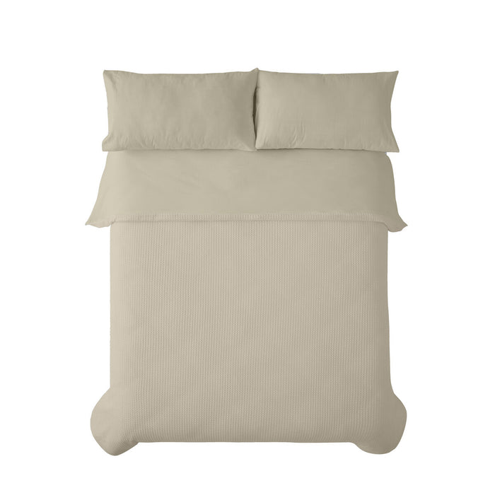 Juego de funda nórdica Alexandra House Living Banús Beige Cama de 135/140 3 Piezas