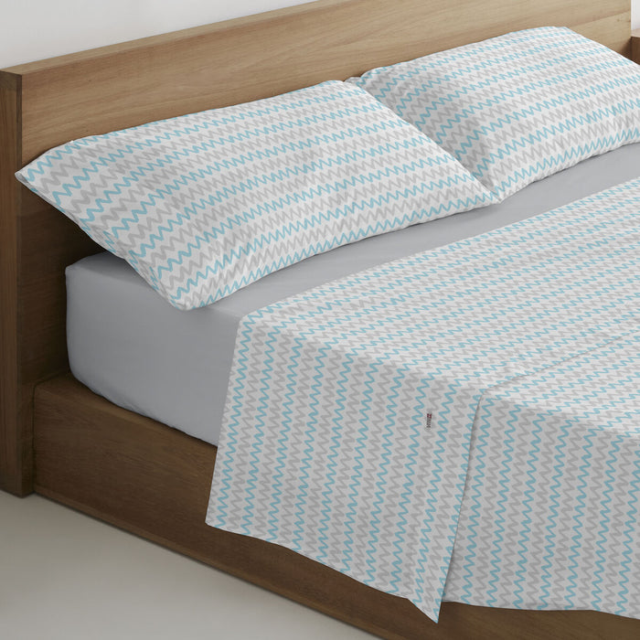 Juego de Sábanas Alexandra House Living Cloe Azul Cama de 180 4 Piezas