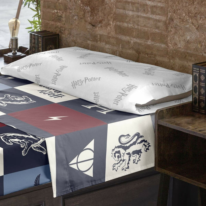 Juego de Sábanas Harry Potter Hogwarts Azul Multicolor Cama de 90 160 x 270 cm 160 x 200 cm