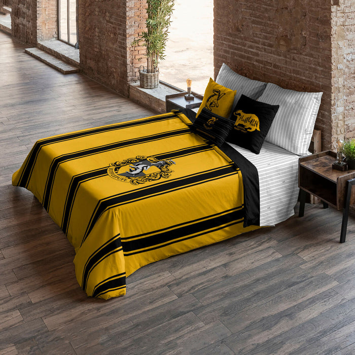 Funda Nórdica Harry Potter Hufflepuff Amarillo Negro 180 x 220 cm Cama de 105