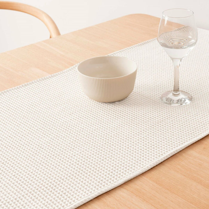 Camino de Mesa Belum Waffle Crema Natural 45 x 140 cm