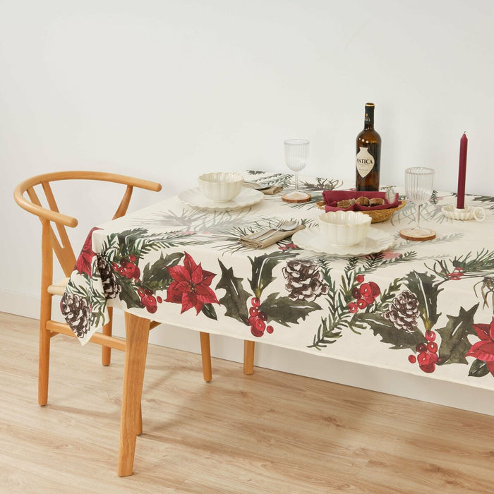 Mantel resinado antimanchas Belum Christmas Flowers 100 x 140 cm