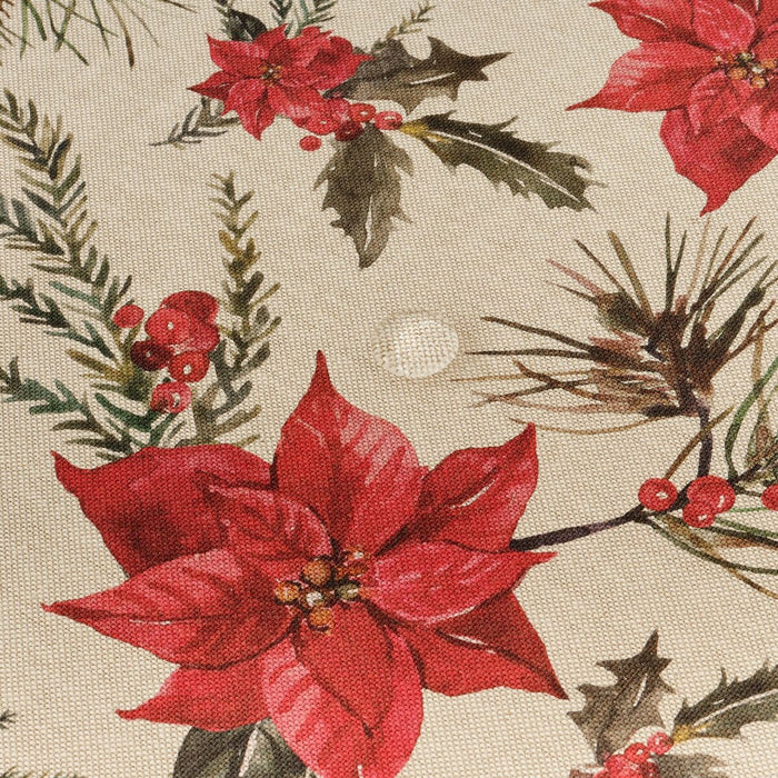 Mantel antimanchas Muaré Christmas Flowers 100 x 155 cm