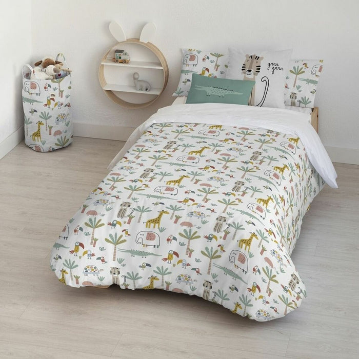 Funda Nórdica Kids&Cotton Jeddah Small Blanco Menta 180 x 240 cm