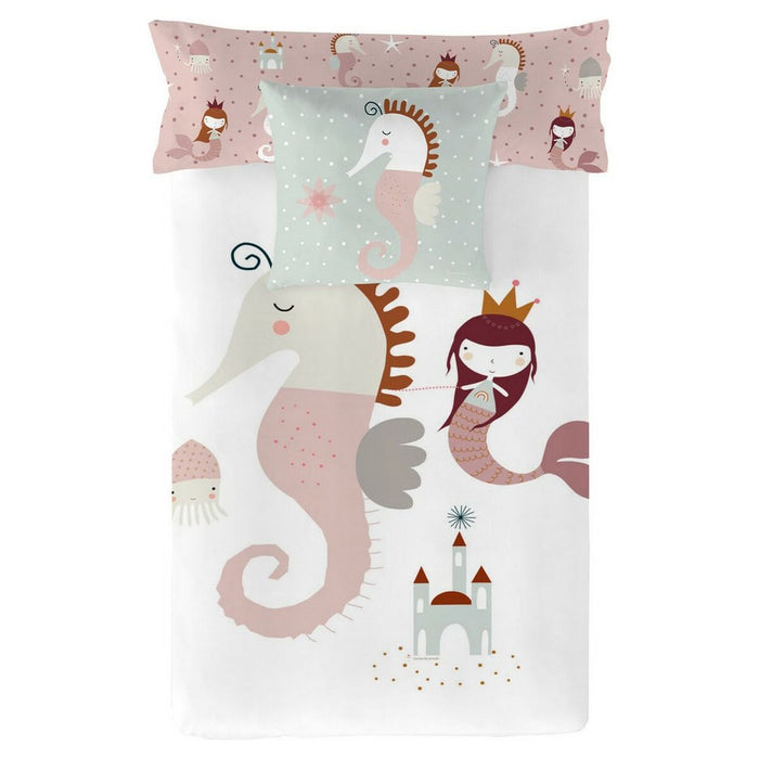 Funda Nórdica Haciendo el Indio Seahorse Reversible Cama de 90 (150 x 220 cm)