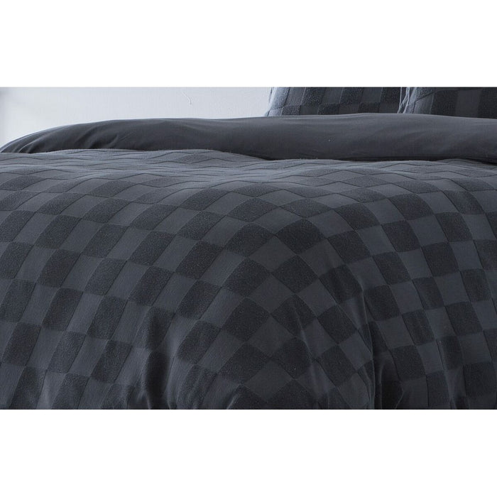 Funda Nórdica Naturals ELBA Gris oscuro Cama de 90 (150 x 220 cm)